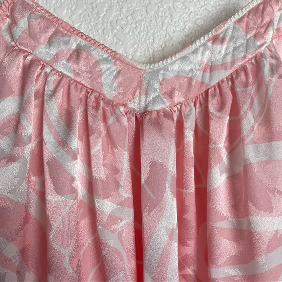 Vintage Mary McFadden Pink and White Nightgown Satin Size Small - Picture 6 of 9